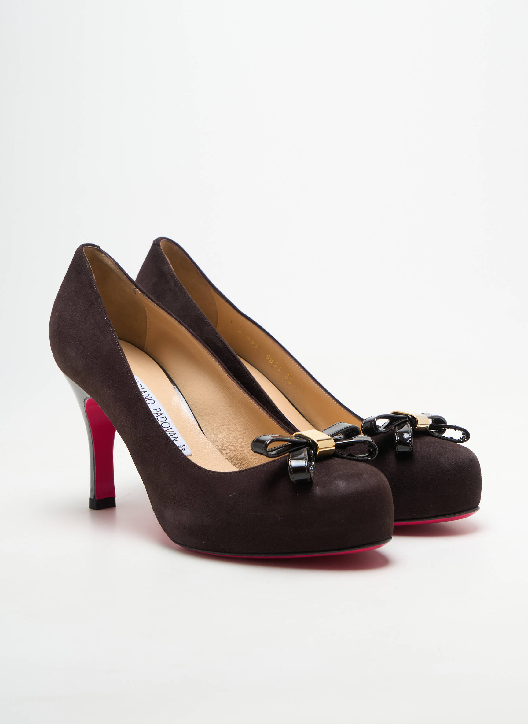 Escarpins semelle extérieure cuir talon de 7 à 9cm marron LUCIANO PADOVAN femme