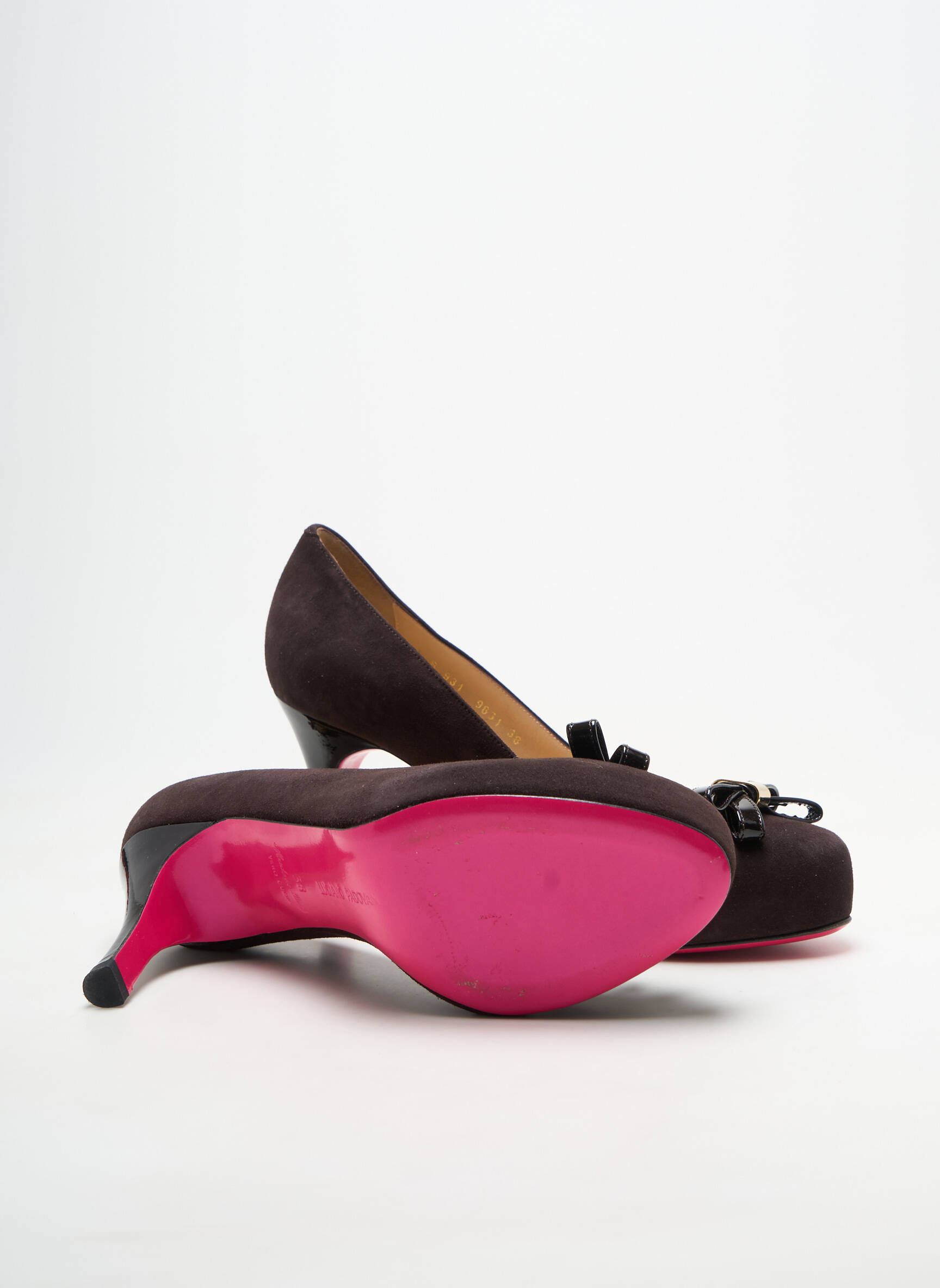Escarpins semelle extérieure cuir talon de 7 à 9cm marron LUCIANO PADOVAN femme