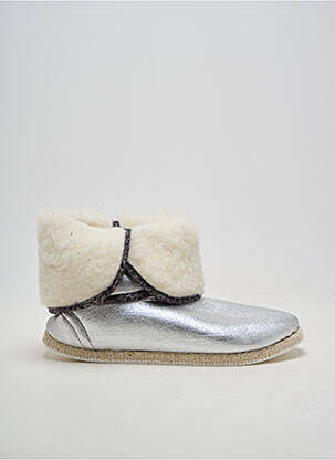 Chaussons/pantoufles tissage satiné talon plat jusqu'à 3cm argent L'ATELIER CHARENTAISES femme