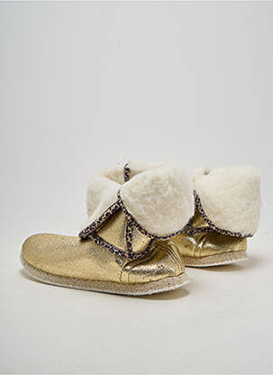 Chaussons/pantoufles tissage satiné talon plat jusqu'à 3cm or L'ATELIER CHARENTAISES femme