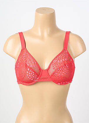 Soutien-gorge effet matière satinée haut soutien-gorge emboitant rouge IMPLICITE femme