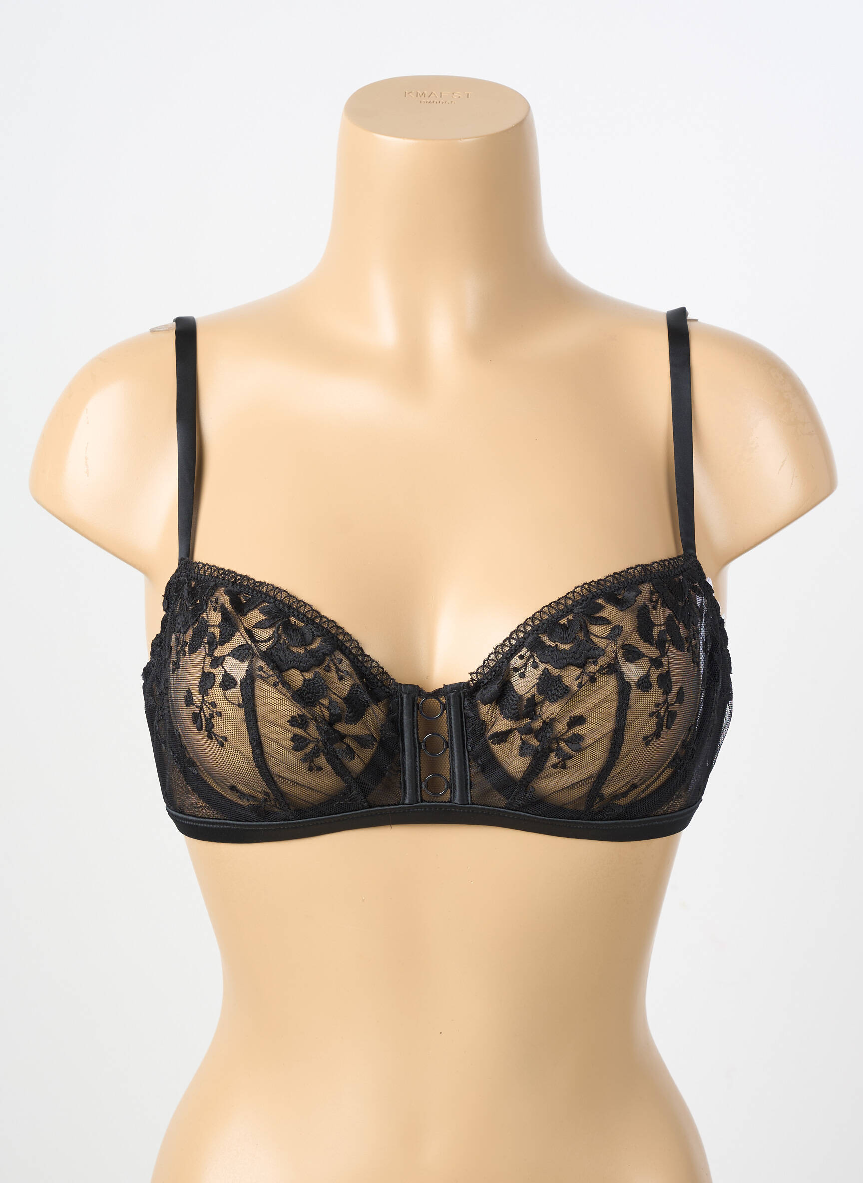 Soutien-gorge effet matière satinée haut soutien-gorge balconnet noir SIMONE PERELE femme