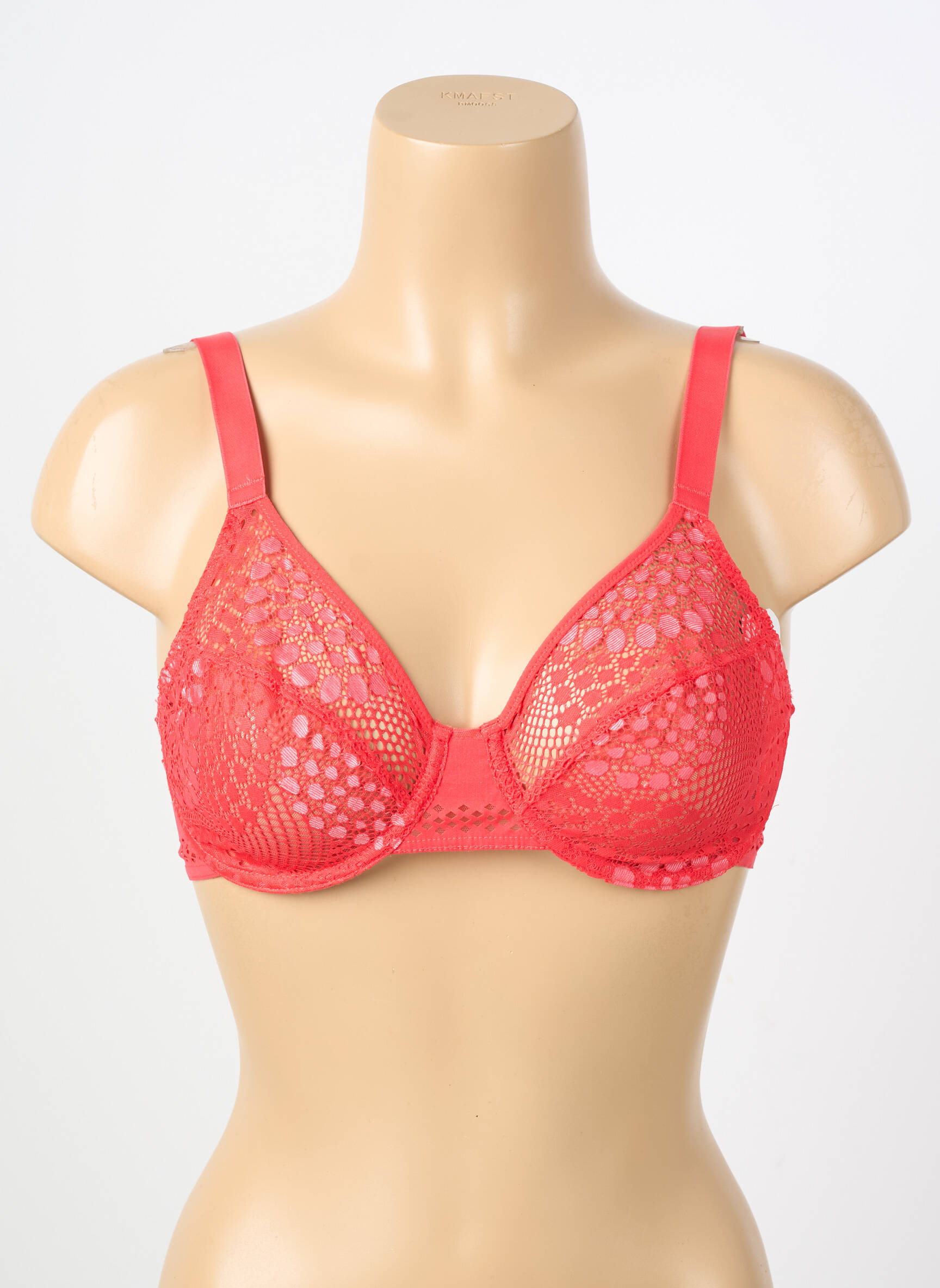 Soutien-gorge effet matière satinée haut soutien-gorge emboitant rouge IMPLICITE femme