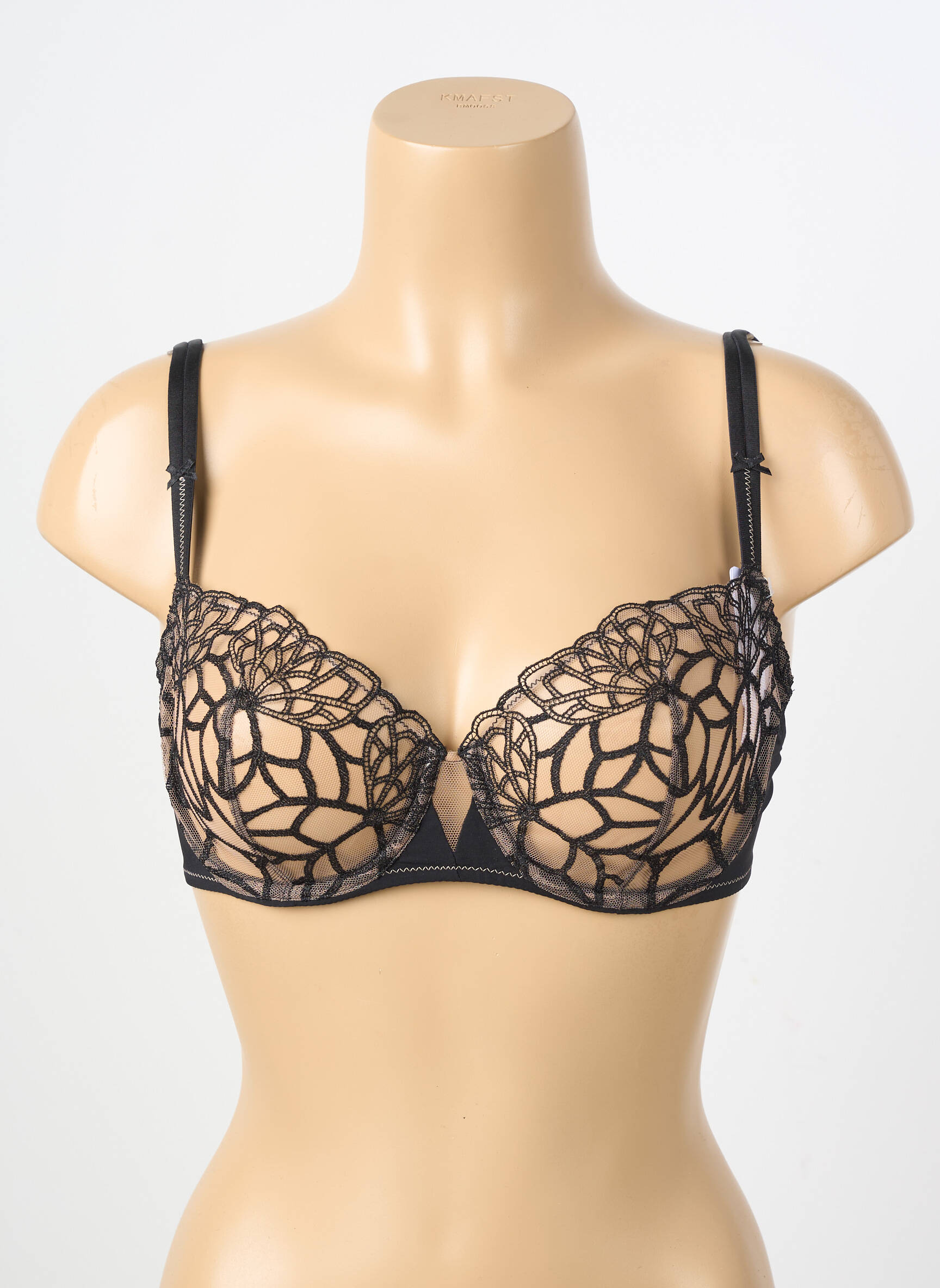 Soutien-gorge effet matière satinée haut soutien-gorge balconnet noir SIMONE PERELE femme