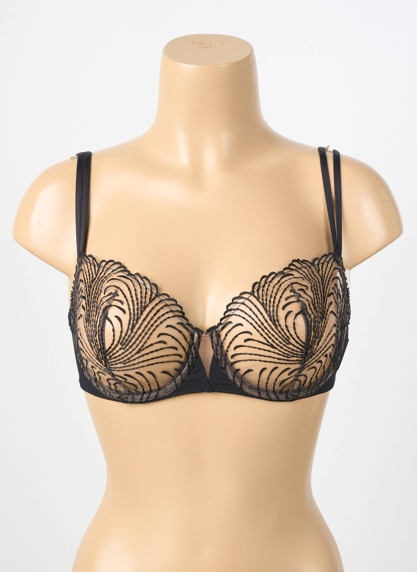 Soutien-gorge effet matière satinée haut soutien-gorge balconnet noir SIMONE PERELE femme