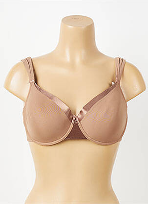 Soutien-gorge effet matière satinée haut soutien-gorge moulé marron IMPLICITE femme