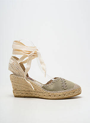 Espadrilles fermeture lacets talon de 7 à 9cm vert SUYUTE femme