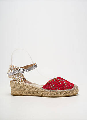 Espadrilles bout rond talon de 4 à 6cm rouge SUYUTE femme