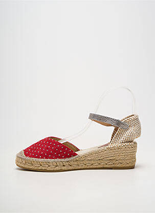 Espadrilles bout rond talon de 4 à 6cm rouge SUYUTE femme
