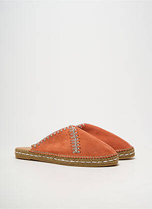 Espadrilles bout rond talon plat jusqu'à 3cm orange SUYUTE femme