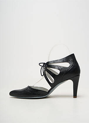 Escarpins tissage vernis talon de 7 à 9cm noir UN TOUR EN VILLE femme