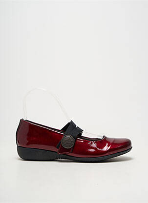 Ballerines fermeture scratch talon plat jusqu'à 3cm rouge HIRICA femme