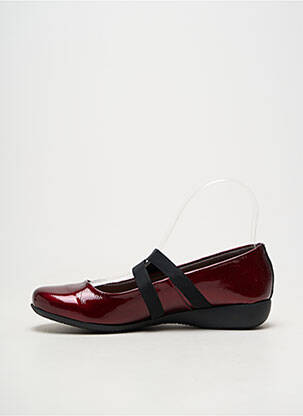Ballerines fermeture scratch talon plat jusqu'à 3cm rouge HIRICA femme