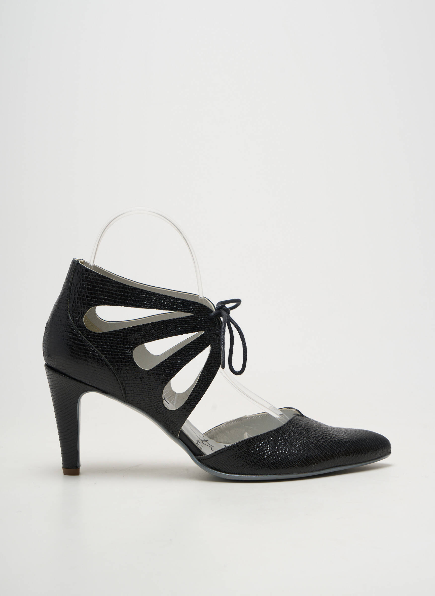 Escarpins tissage vernis talon de 7 à 9cm noir UN TOUR EN VILLE femme