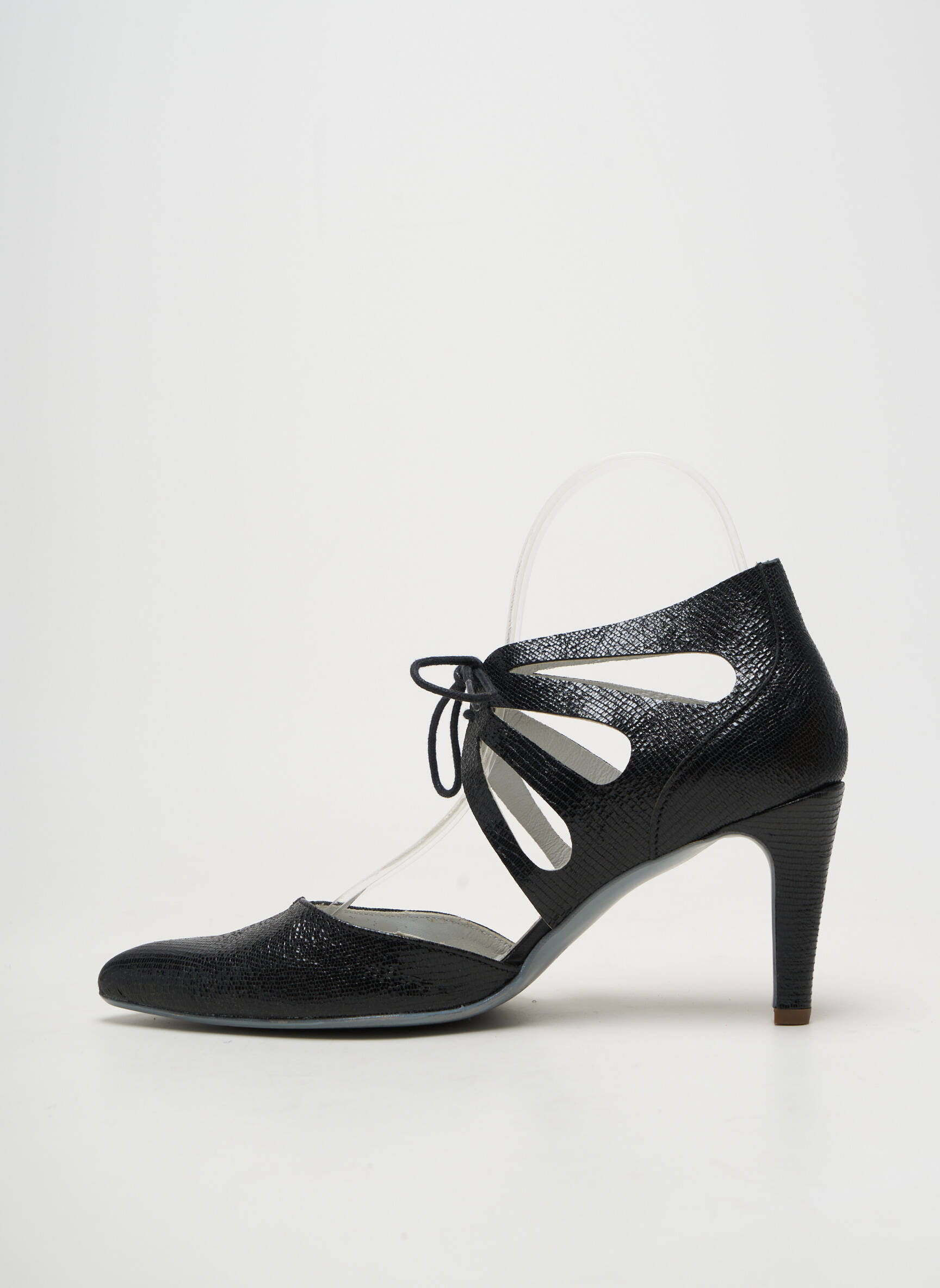 Escarpins tissage vernis talon de 7 à 9cm noir UN TOUR EN VILLE femme
