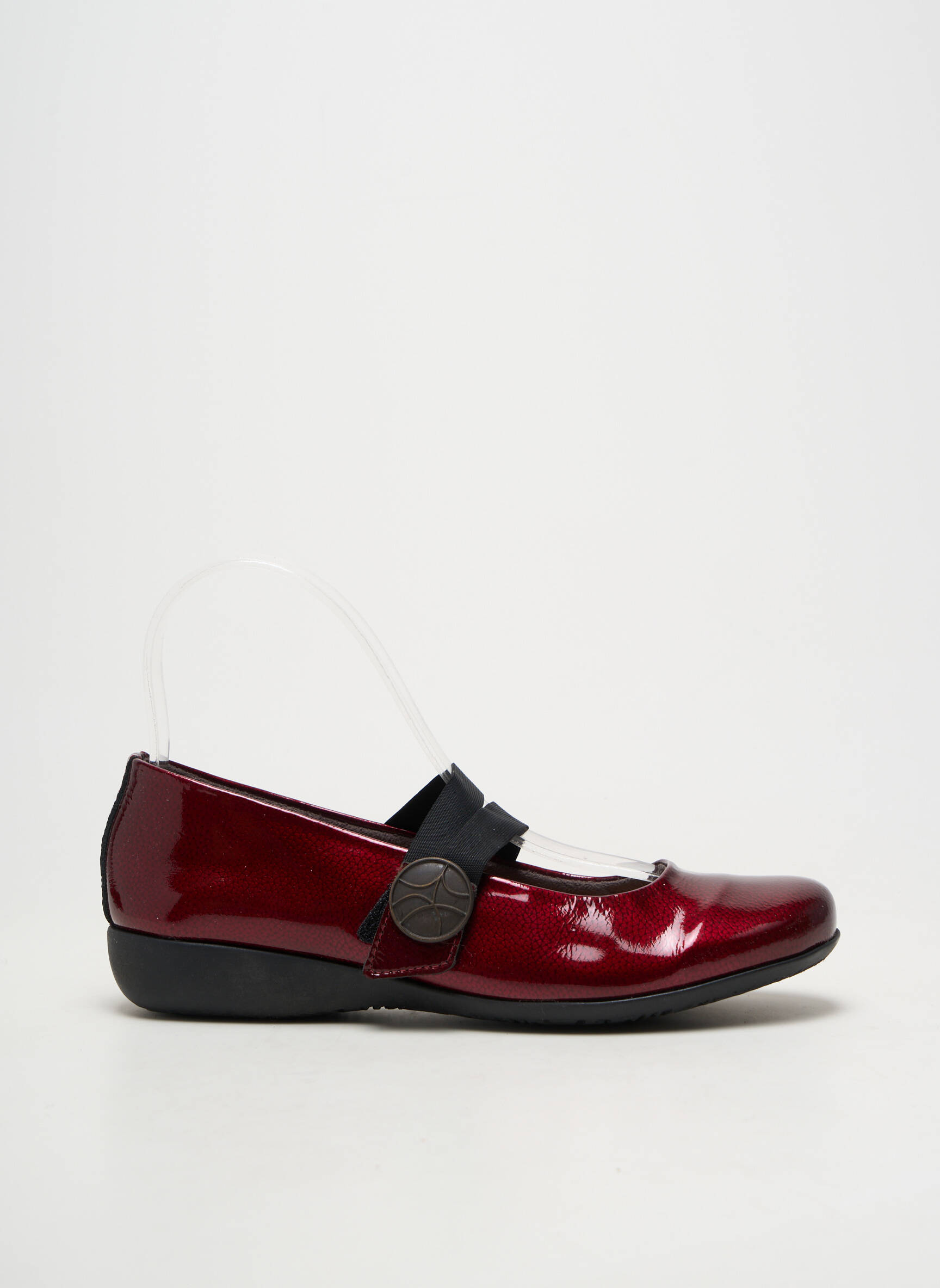 Ballerines fermeture scratch talon plat jusqu'à 3cm rouge HIRICA femme