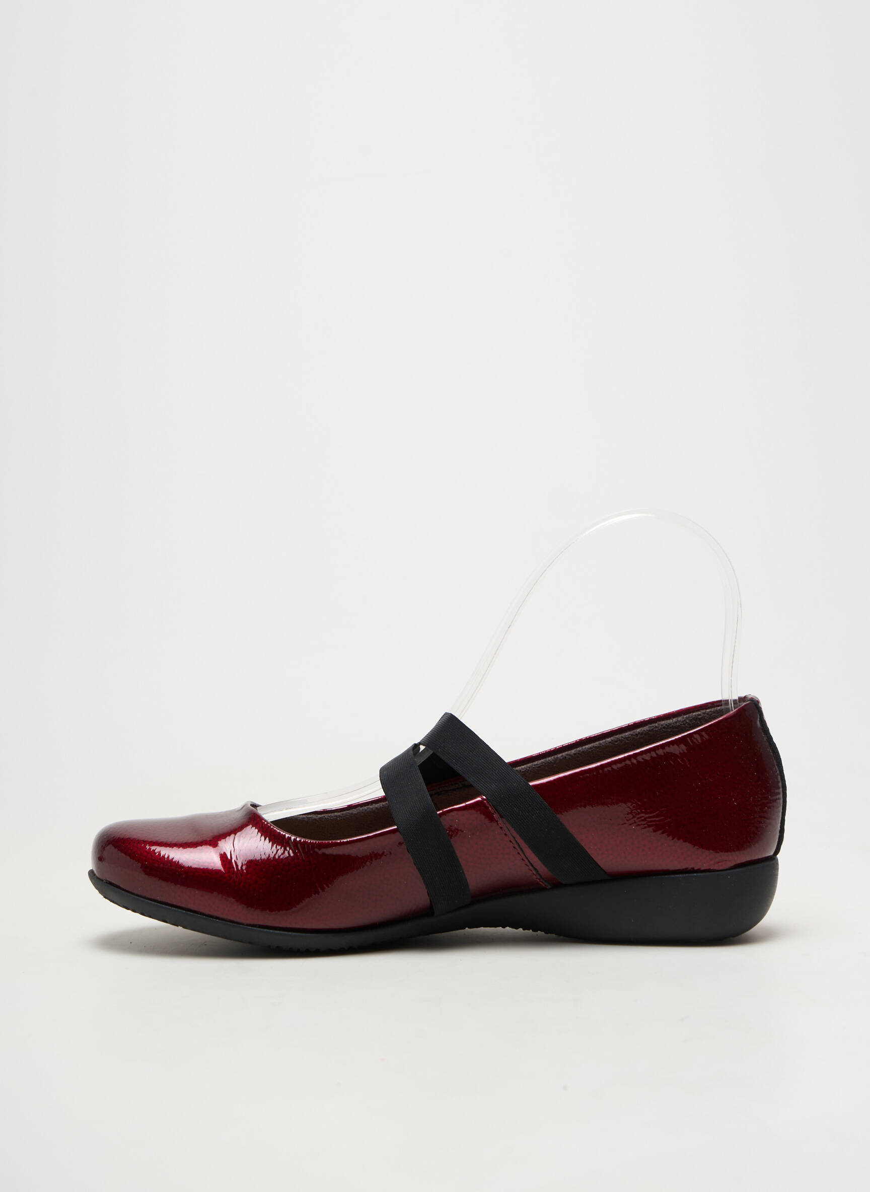 Ballerines fermeture scratch talon plat jusqu'à 3cm rouge HIRICA femme