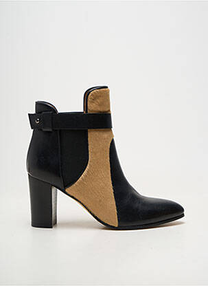 Bottines/boots matière lisse talon de 7 à 9cm noir REBECCA BALDUCCI femme