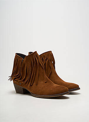 Bottines/boots bout rond talon de 4 à 6cm marron AXELL femme
