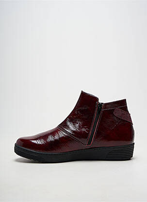 Bottines/boots matière lisse talon plat jusqu'à 3cm rouge OTTILIA femme