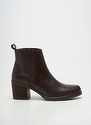 Bottines/boots matière lisse talon de 7 à 9cm marron OTTILIA femme