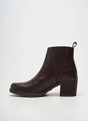 Bottines/boots matière lisse talon de 7 à 9cm marron OTTILIA femme
