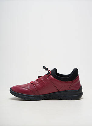 Baskets matière lisse talon plat jusqu'à 3cm rouge FLEXINOS femme
