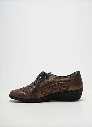Chaussures de confort fermeture zip et lacets talon de 4 à 6cm marron OTTILIA femme