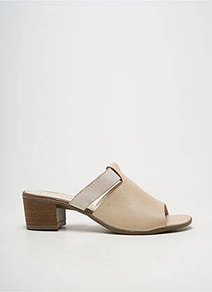 Mules/sabots matière lisse talon de 4 à 6cm beige OTTILIA femme