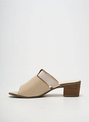 Mules/sabots matière lisse talon de 4 à 6cm beige OTTILIA femme