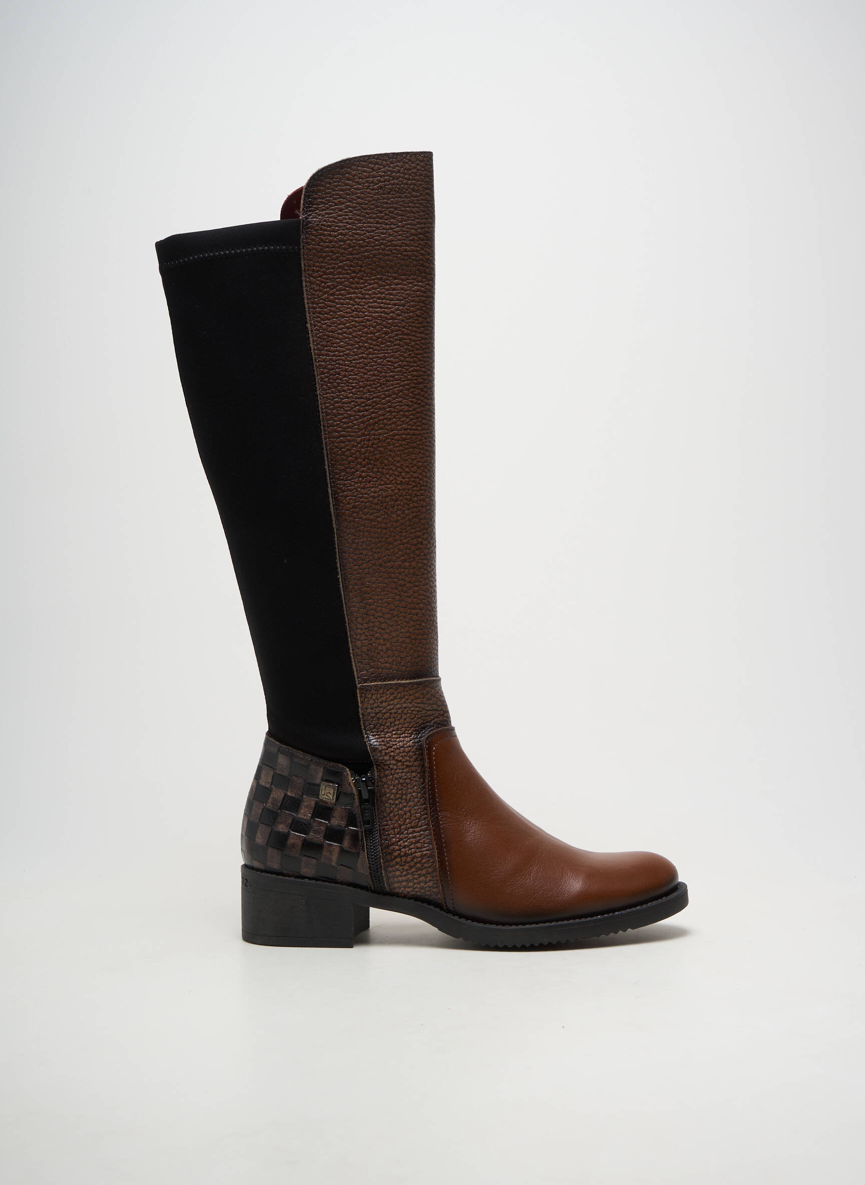 Bottes matière lisse talon de 4 à 6cm marron JOSE SAENZ femme