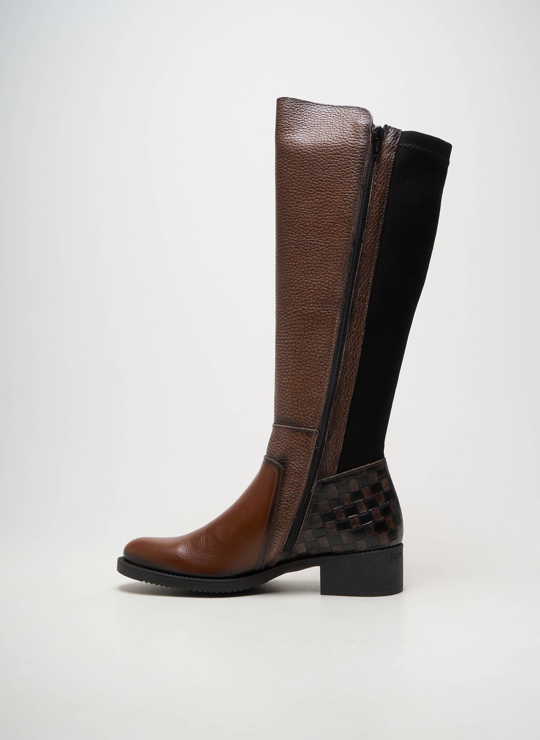 Bottes matière lisse talon de 4 à 6cm marron JOSE SAENZ femme