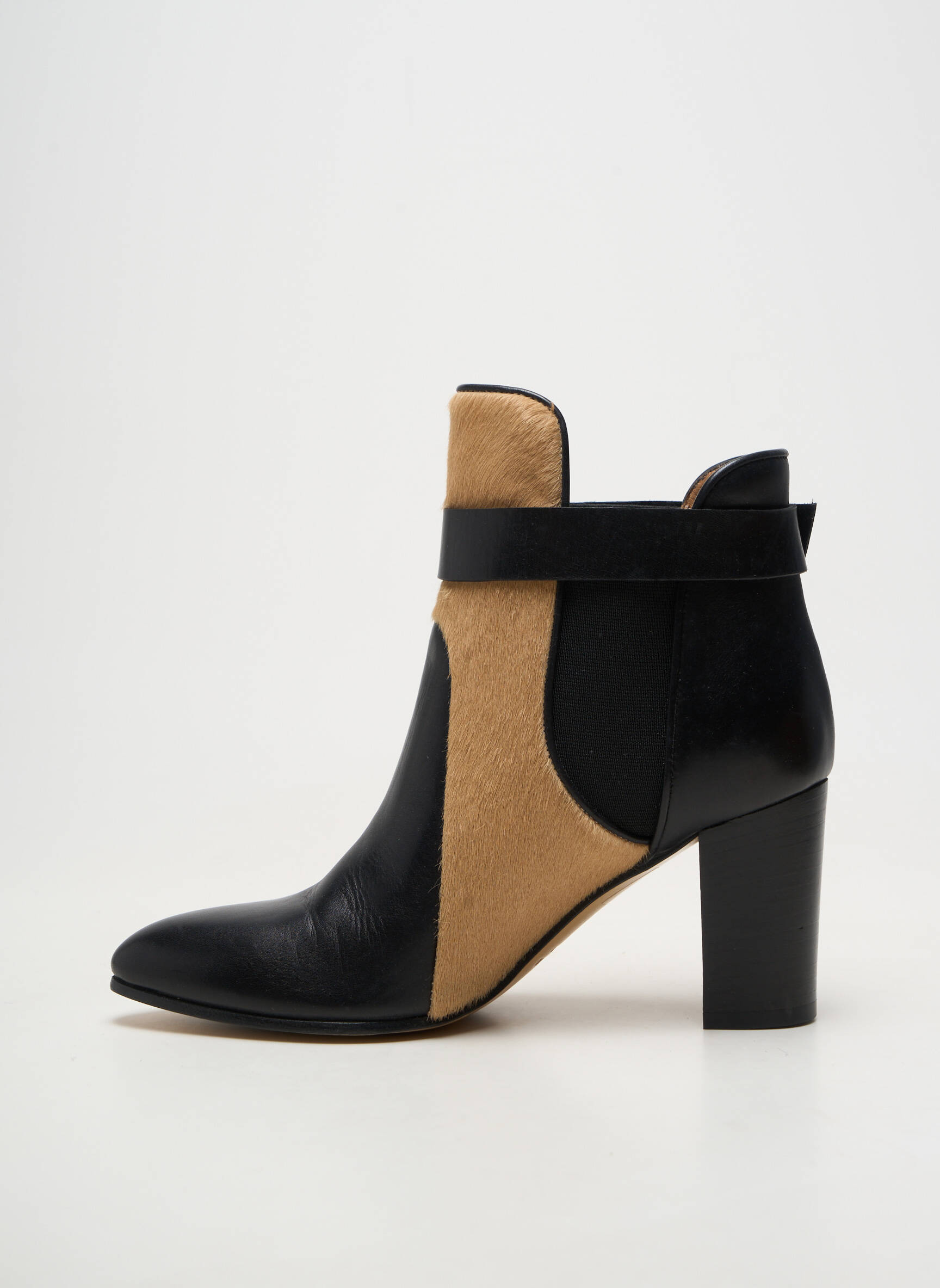 Bottines/boots matière lisse talon de 7 à 9cm noir REBECCA BALDUCCI femme