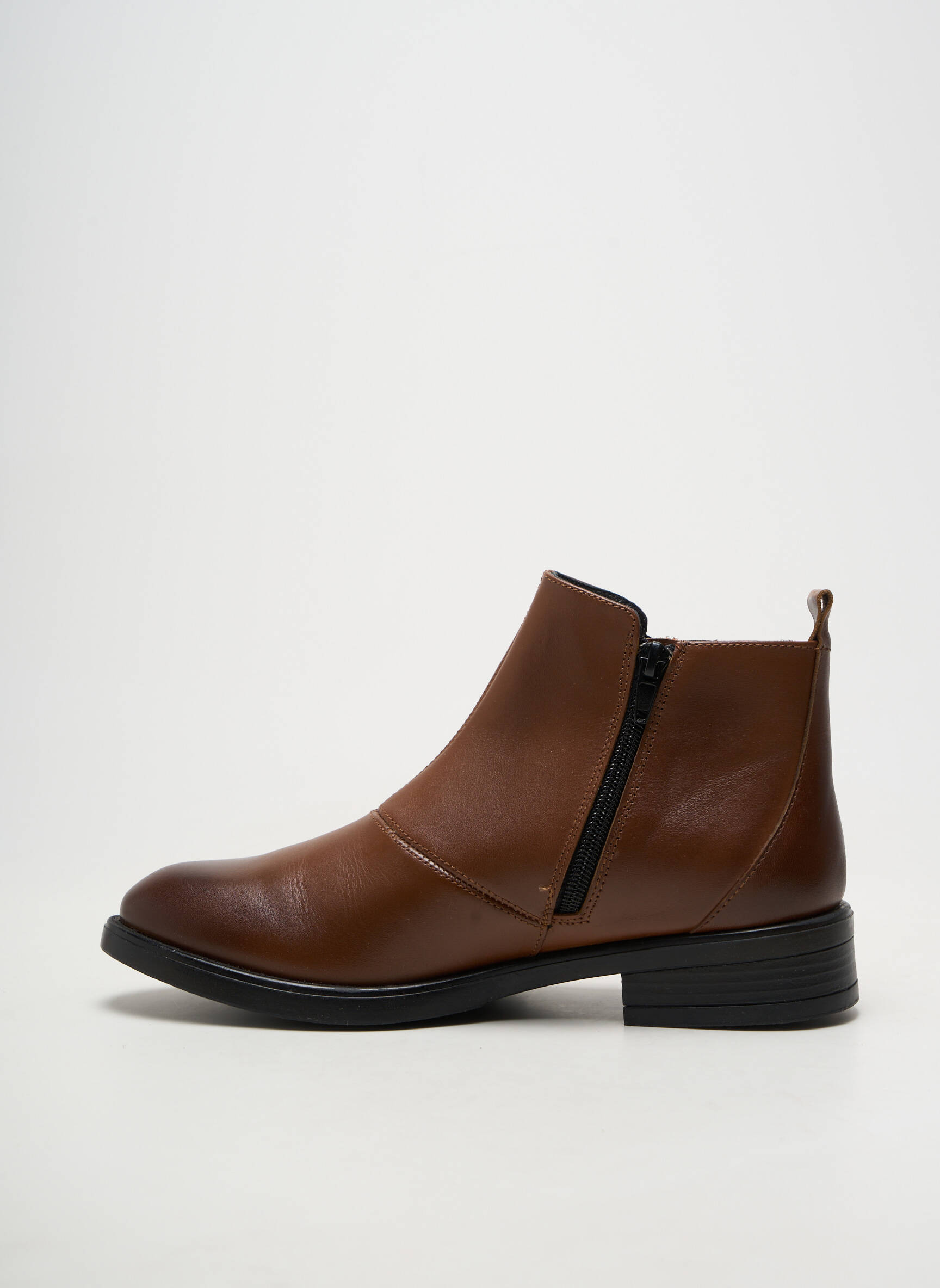 Bottines/boots matière lisse talon plat jusqu'à 3cm marron OTTILIA femme