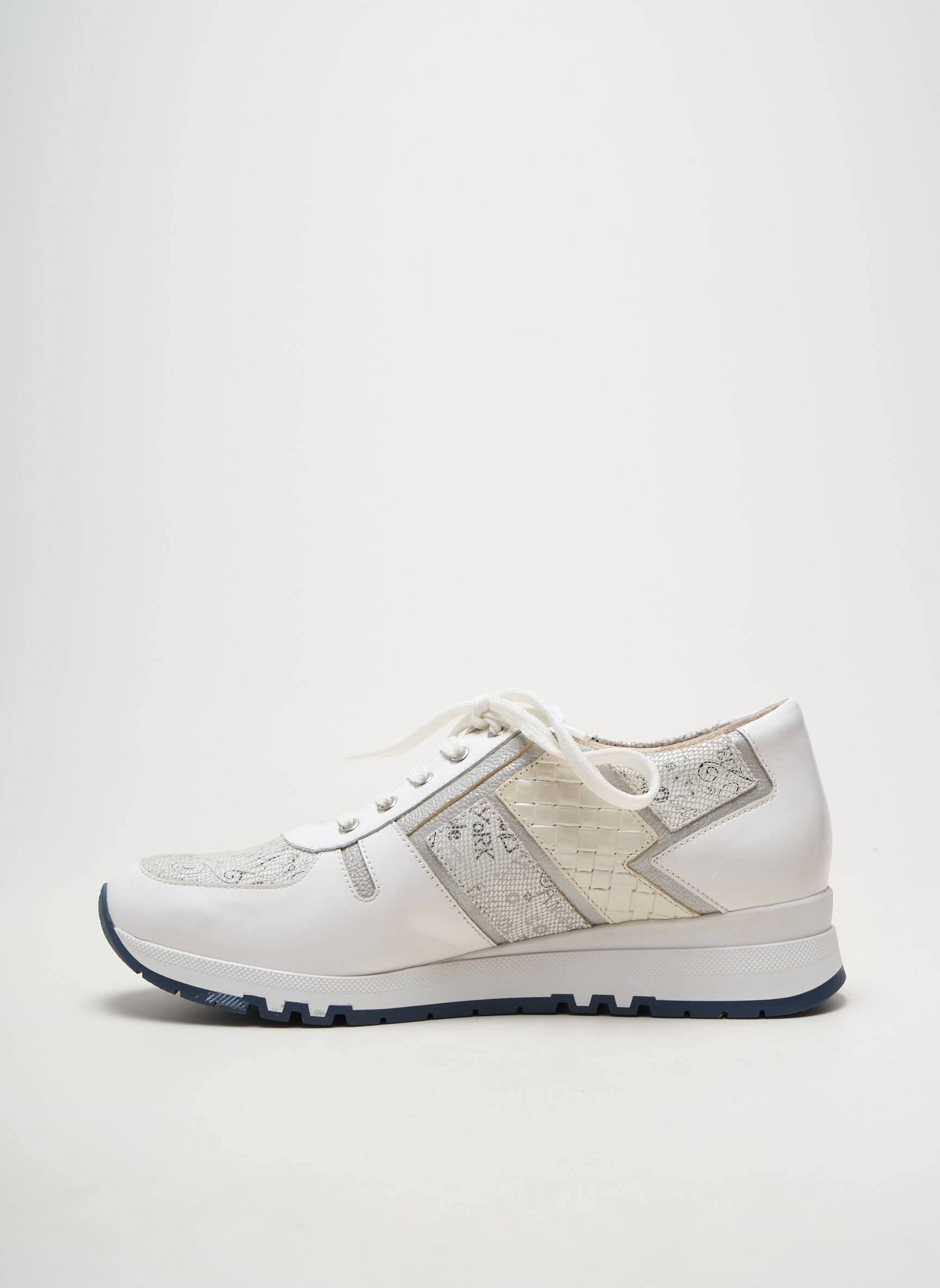 Baskets matière lisse talon de 4 à 6cm blanc OTTILIA femme