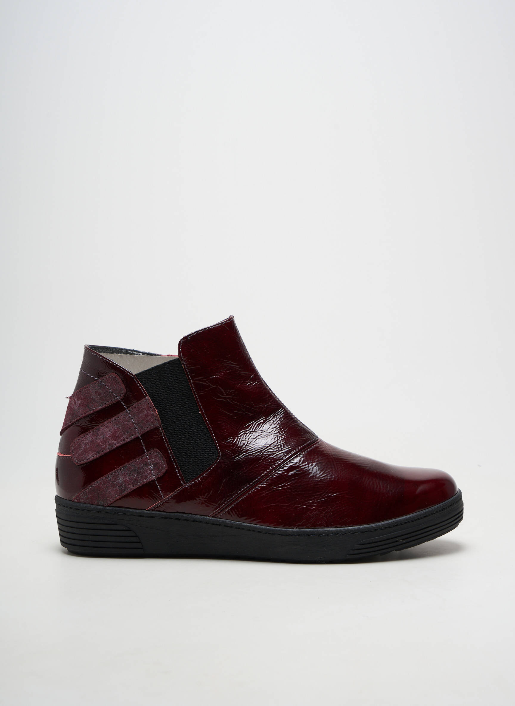 Bottines/boots matière lisse talon plat jusqu'à 3cm rouge OTTILIA femme