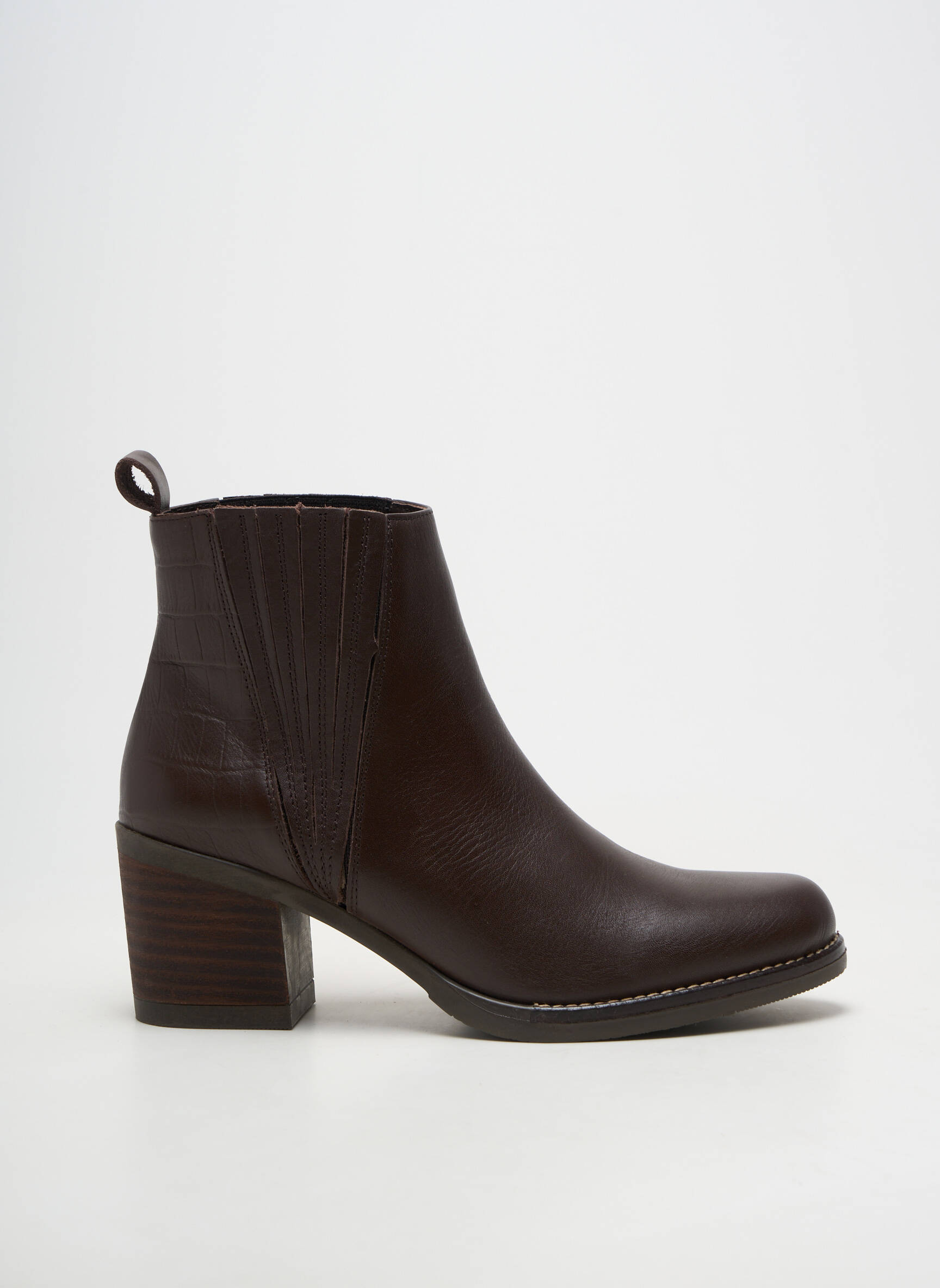 Bottines/boots matière lisse talon de 7 à 9cm marron OTTILIA femme
