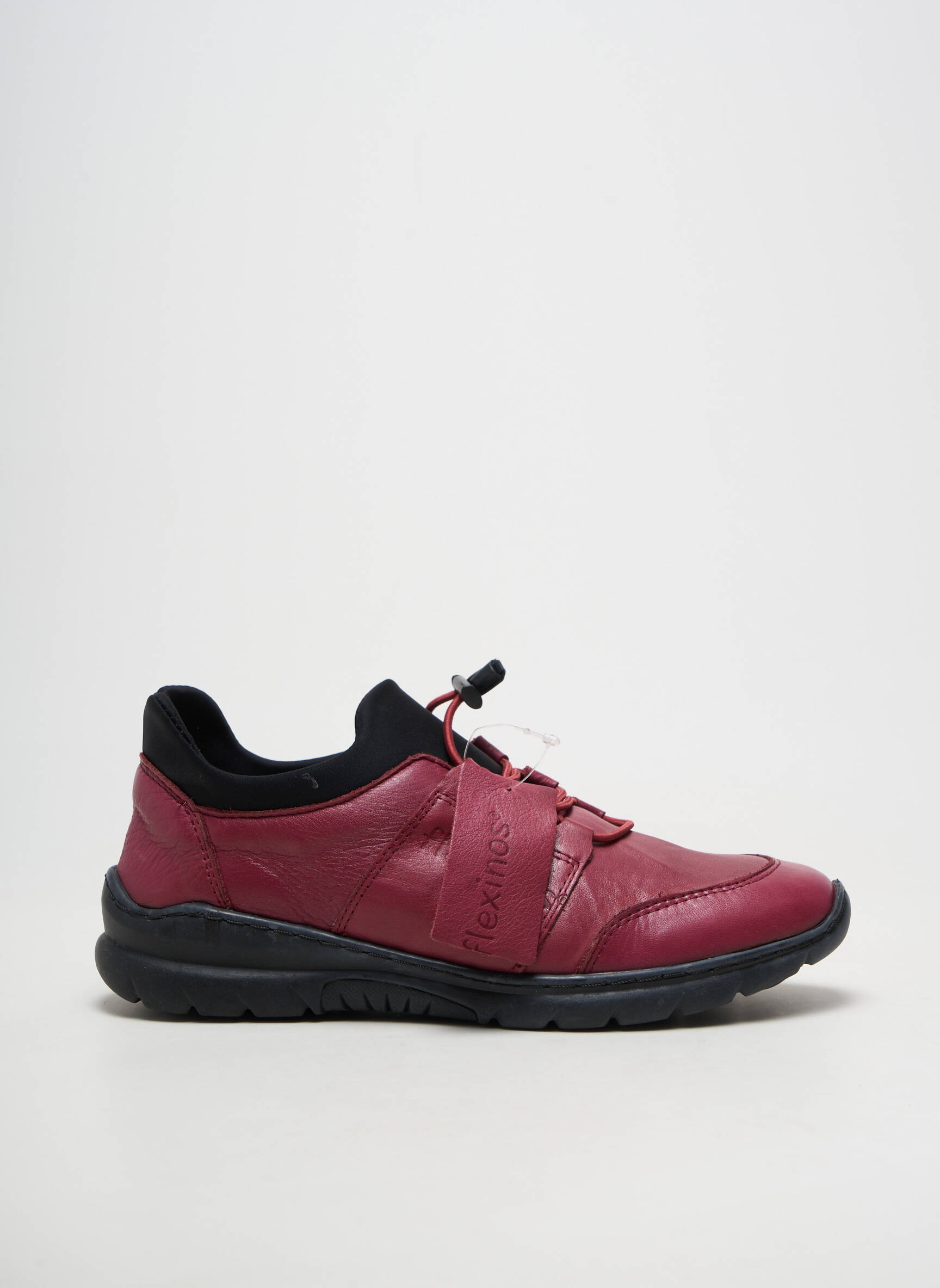 Baskets matière lisse talon plat jusqu'à 3cm rouge FLEXINOS femme