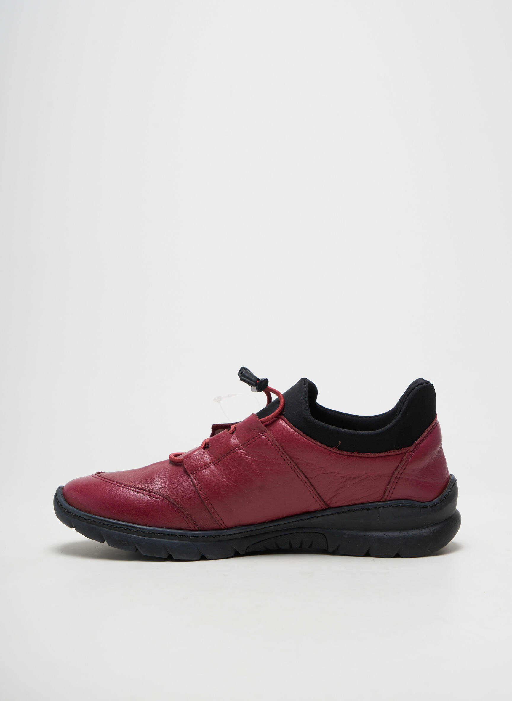 Baskets matière lisse talon plat jusqu'à 3cm rouge FLEXINOS femme