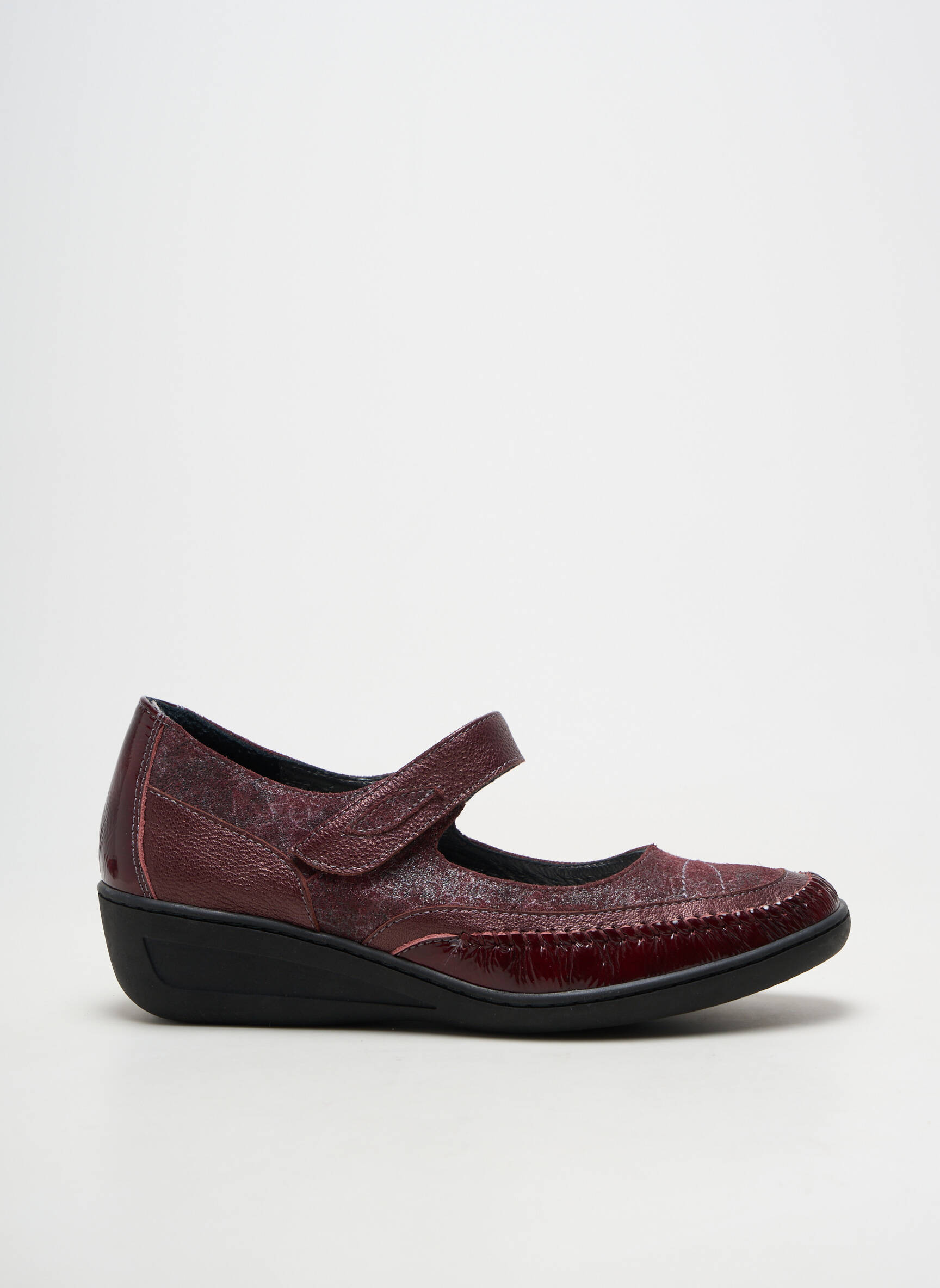 Ballerines fermeture scratch talon de 4 à 6cm violet OTTILIA femme