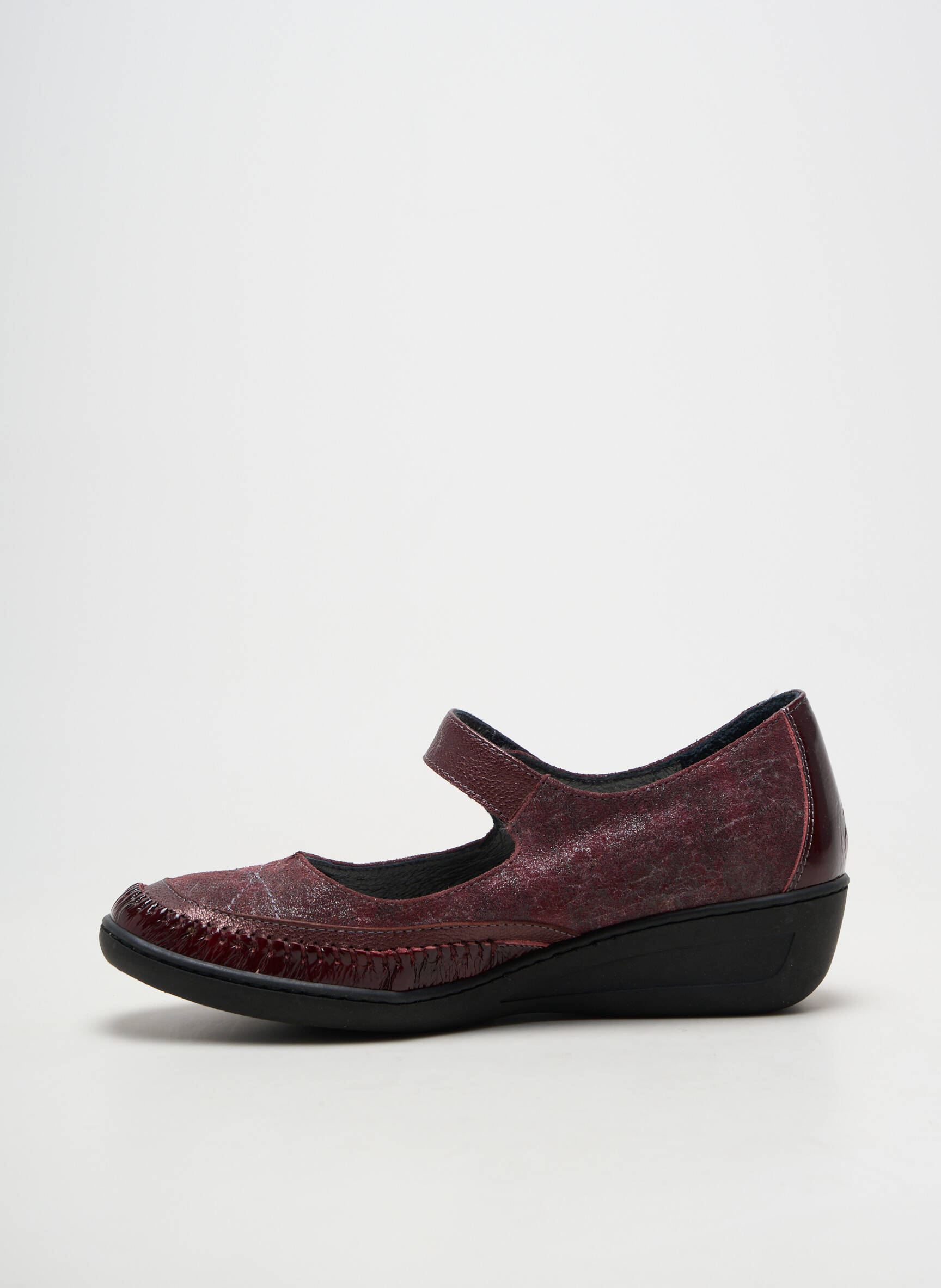 Ballerines fermeture scratch talon de 4 à 6cm violet OTTILIA femme