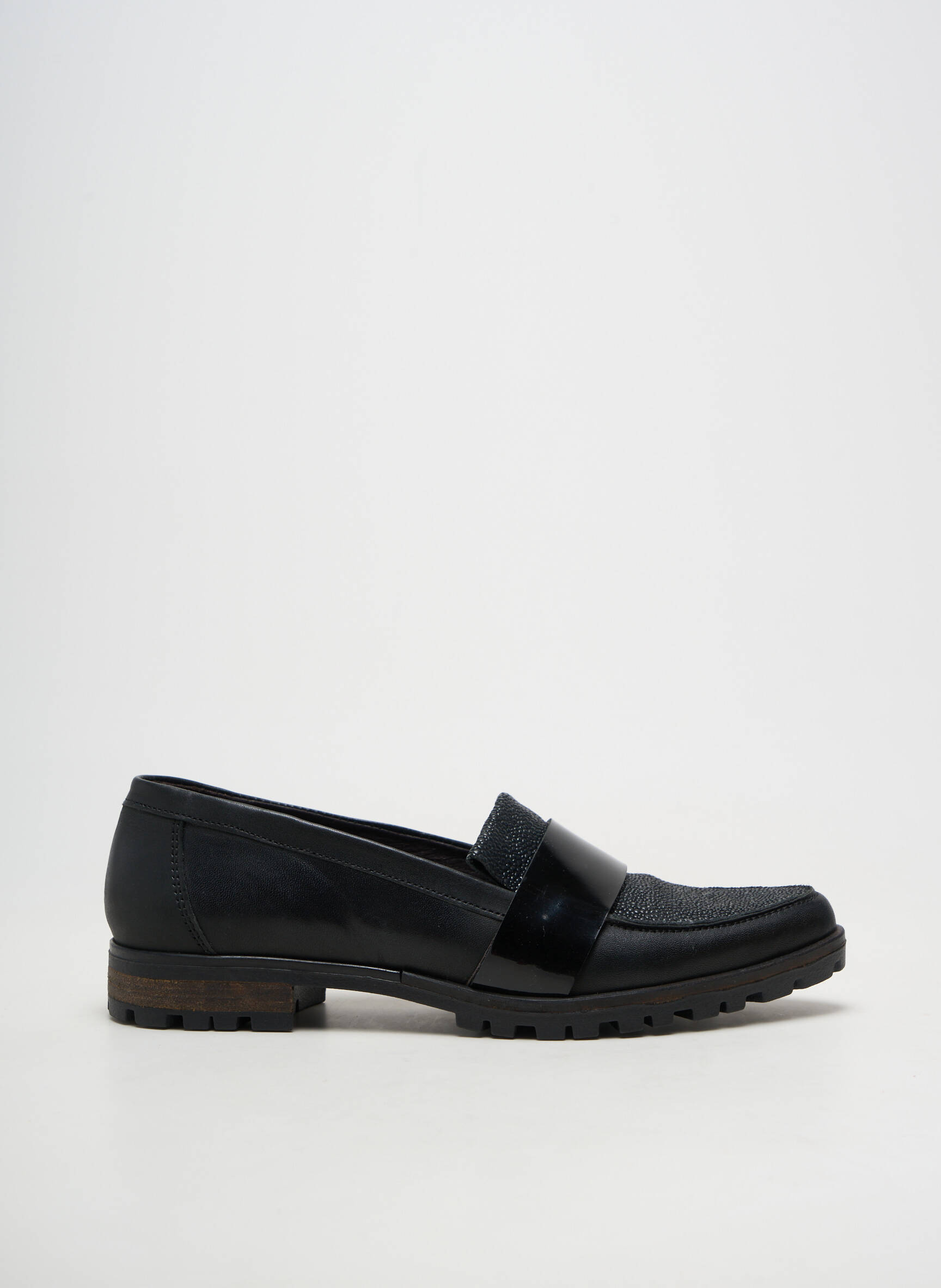 Mocassins matière lisse talon plat jusqu'à 3cm noir AXELL femme