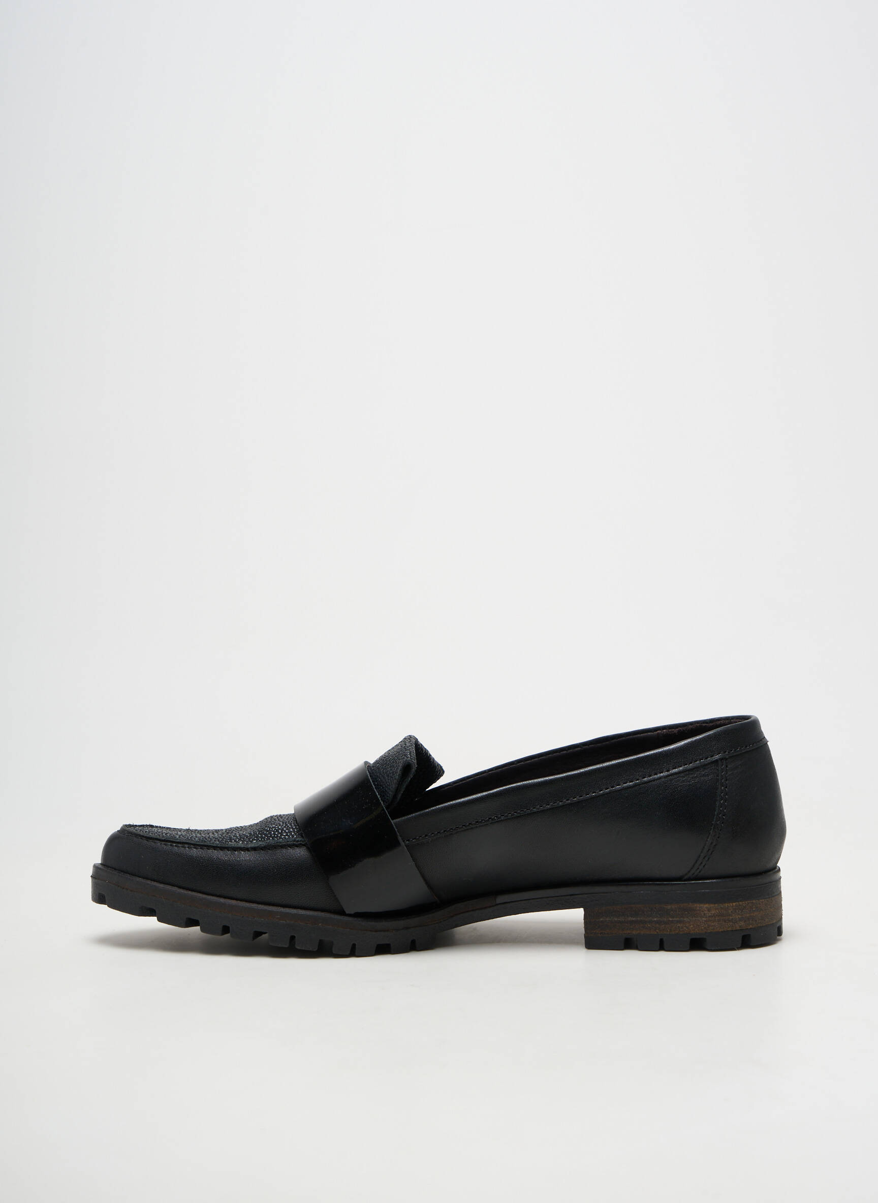 Mocassins matière lisse talon plat jusqu'à 3cm noir AXELL femme
