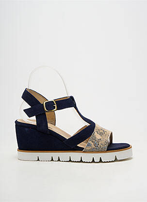 Sandales/nu pieds talon compensé talon de 7 à 9cm bleu REBELLES femme