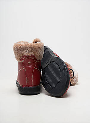 Bottines/boots matière lisse talon plat jusqu'à 3cm rouge ARIMA femme