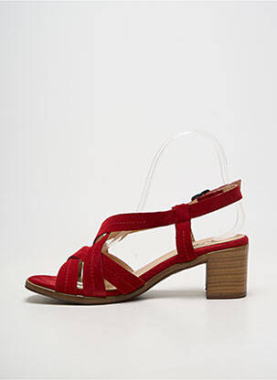 Sandales/nu pieds fermeture boucle(s) talon de 4 à 6cm rouge REBELLES femme