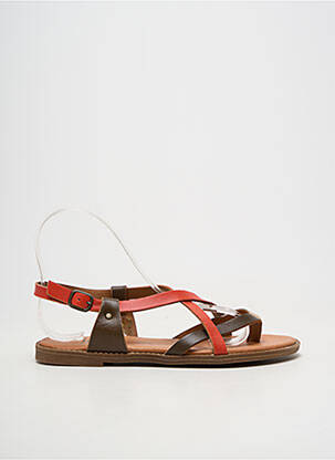 Sandales/nu pieds matière lisse talon plat jusqu'à 3cm marron ARIMA femme