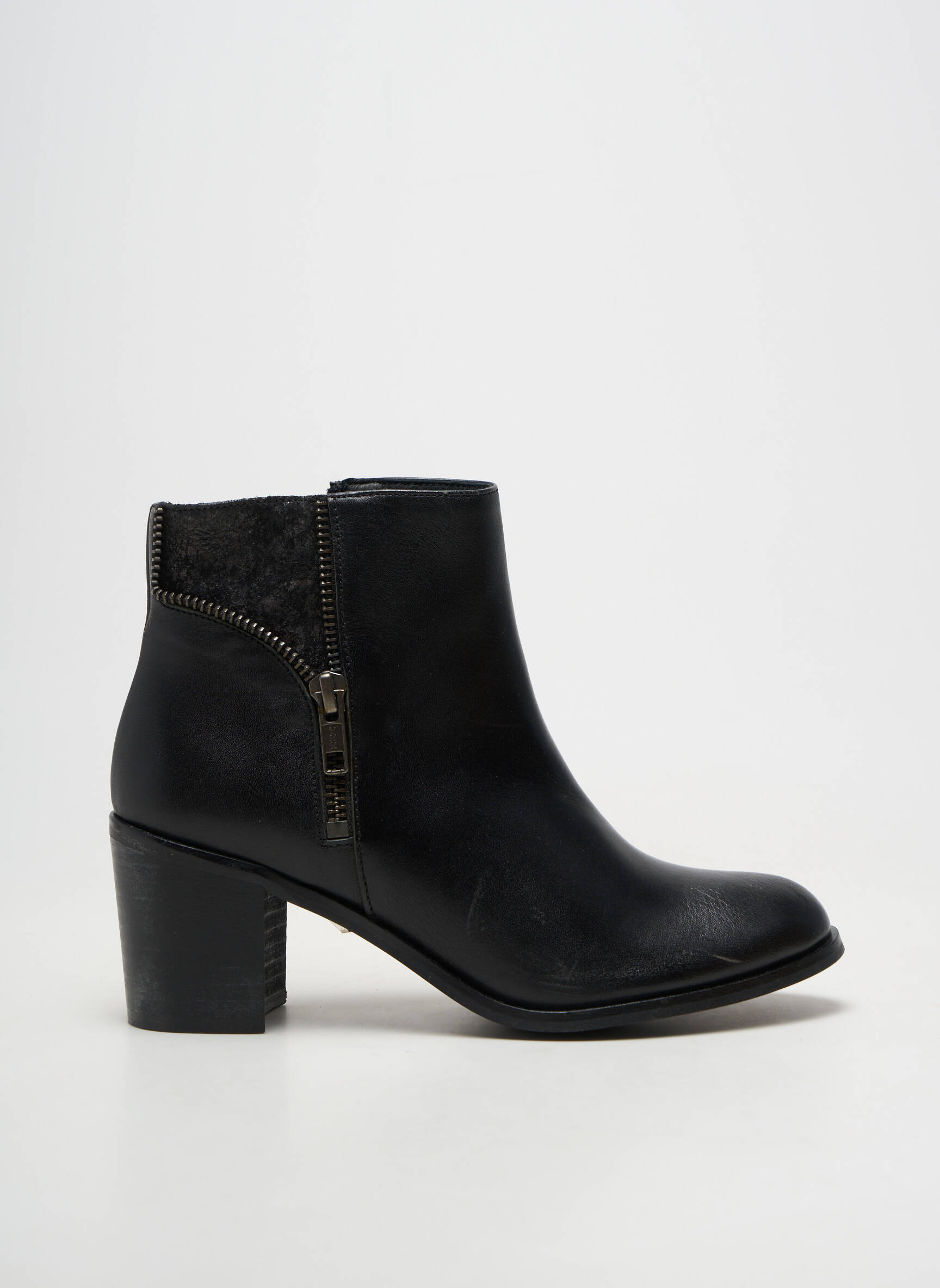 Bottines/boots matière lisse talon de 4 à 6cm noir REBELLES femme