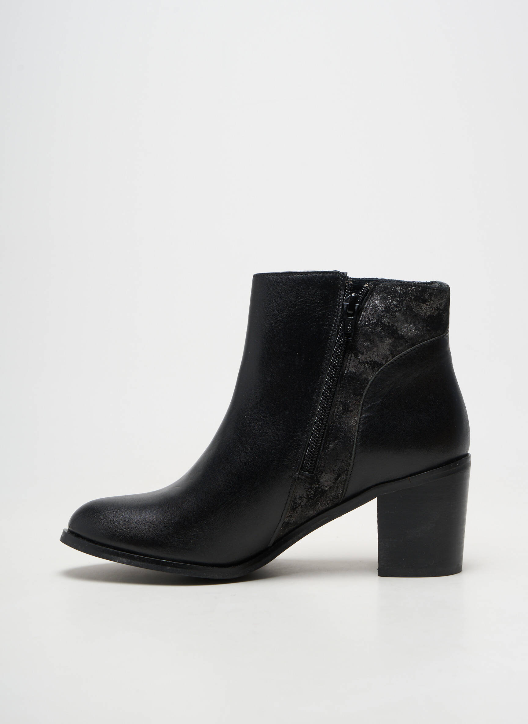 Bottines/boots matière lisse talon de 4 à 6cm noir REBELLES femme