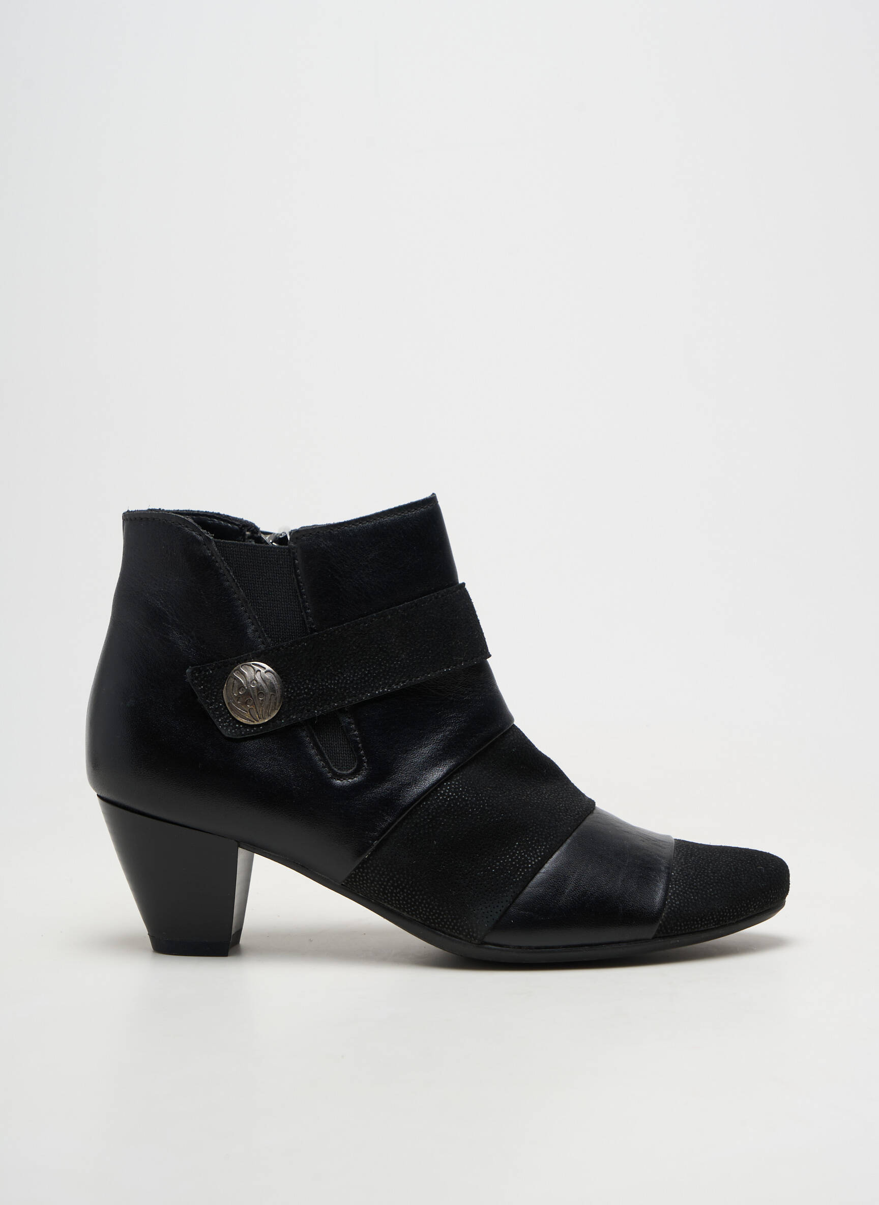 Bottines/boots matière lisse talon de 4 à 6cm noir ARIMA femme